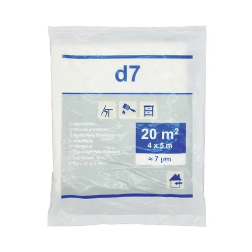 Folie de protectie transparenta 4x5 m, grosime 7, HDPE