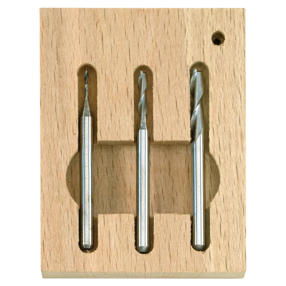 Freza din carburi metalice, pentru gaurire plastic / aluminiu / otel, Proxxon 27116, set 3 bucati