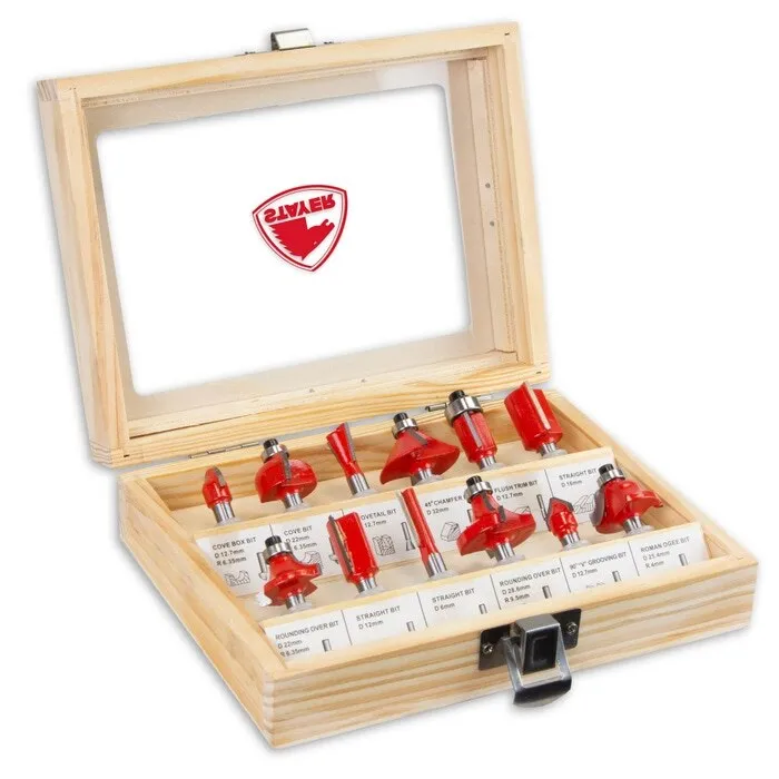 Freza lemn, pentru masinile de frezat verticale Stayer PR4, prindere 6 mm, set 12 bucati
