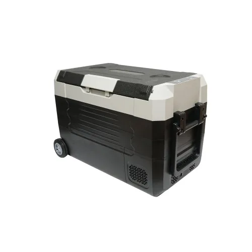 Frigider auto cu compresor 39.7L 12V 24V 220V tip troler cu roti si ecran LCD -20 +20°C