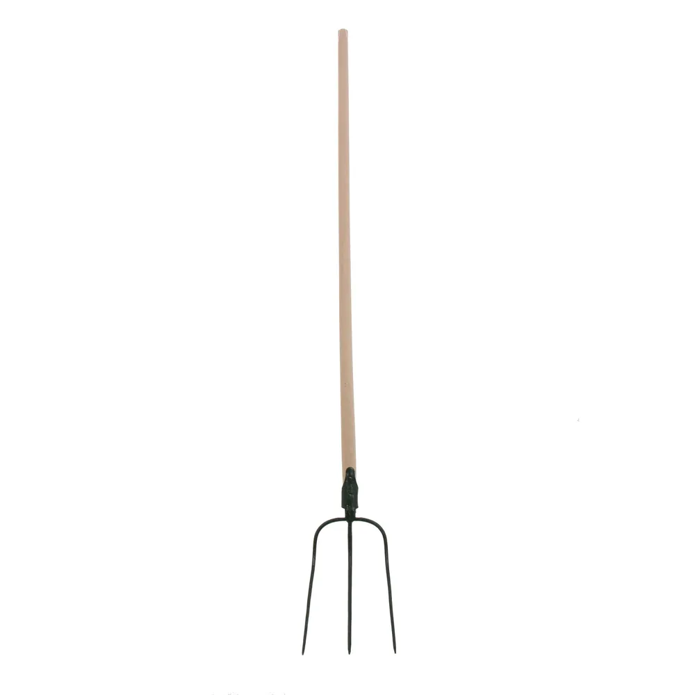 Furca 3 coarne, Dupu 896, otel, cu coada lemn, 130 cm