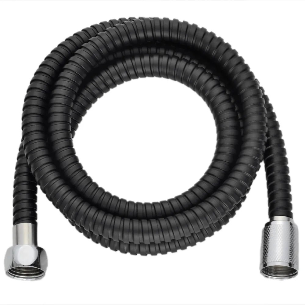 Furtun dus Kadda Matt 8082150B, flexibil, 1.5 m, negru mat