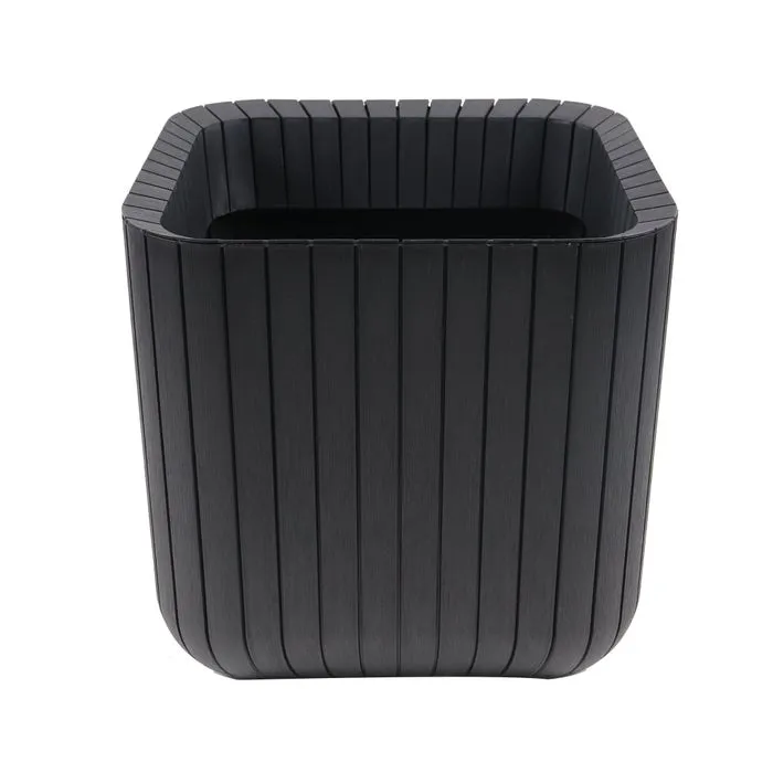 Ghiveci din plastic Curver, pentru exterior, patrat, negru, 39.5 x 39.5 x 39.5 cm