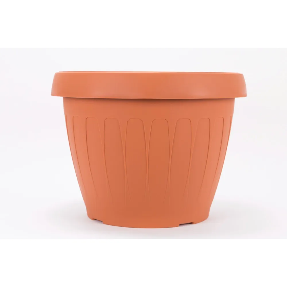 Ghiveci flori Dalia, plastic, Ø 40 cm, maro teracota