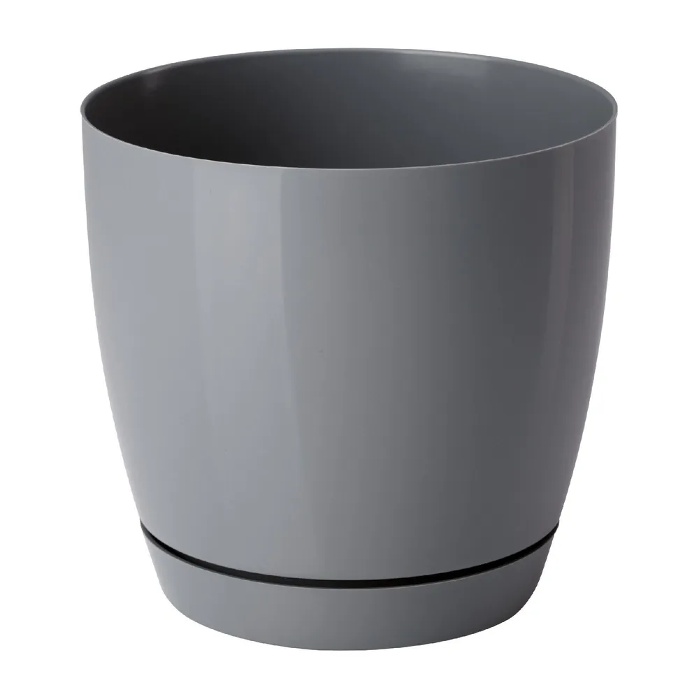Ghiveci flori Toscana, plastic, Ø 13 cm, gri