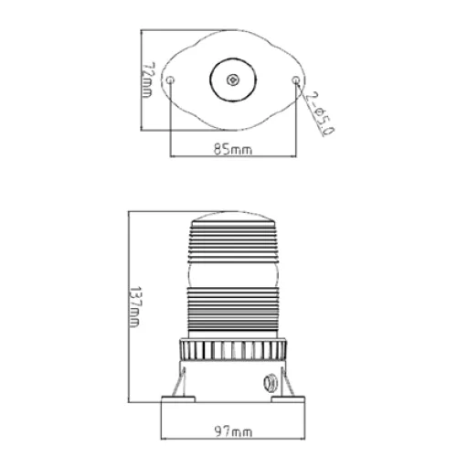 Girofar omologat U.E. cu 24 SMD 5730 12-24V lumina portocalie. — imaginea 2