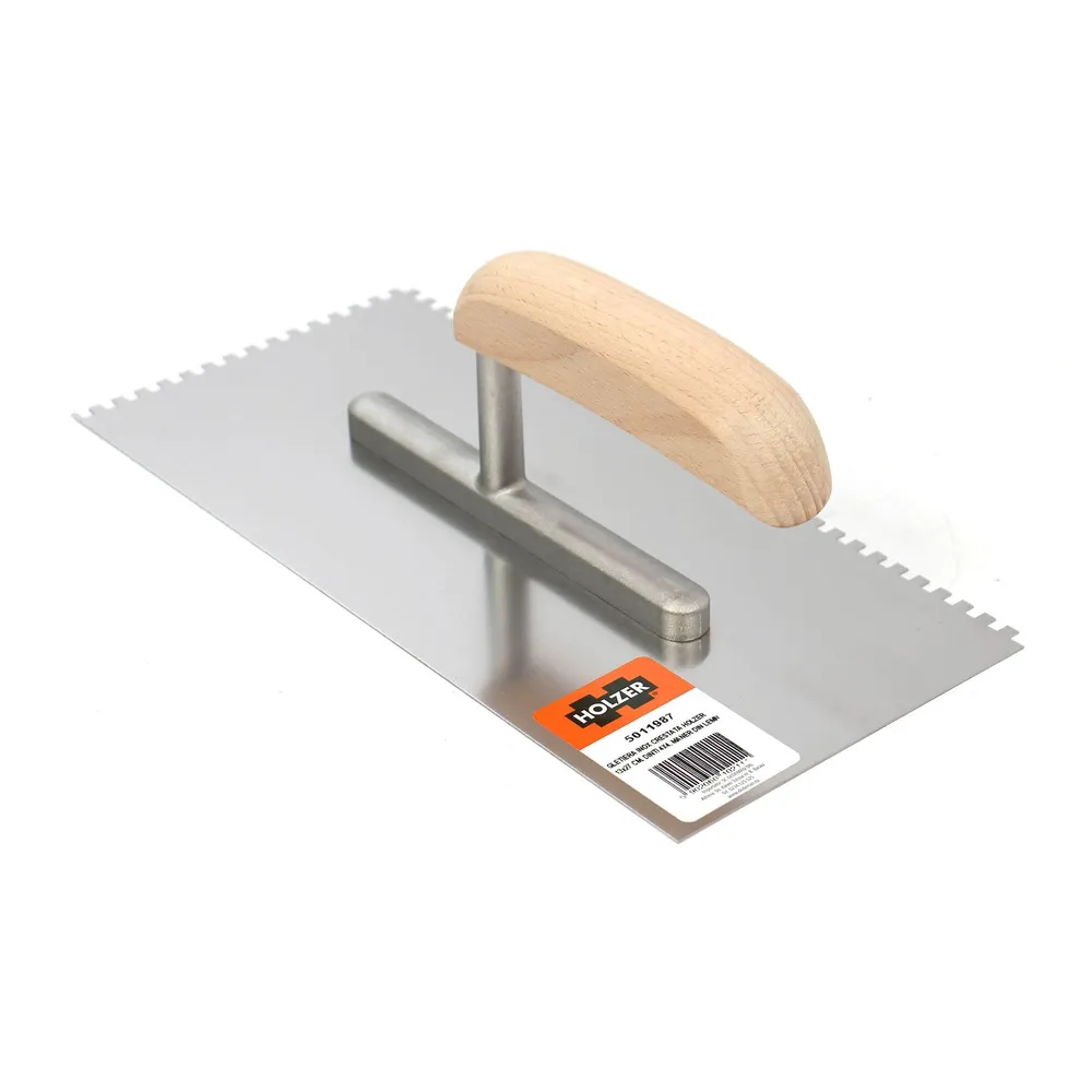 Gletiera inox Holzer 331, cu dinti de 4 mm, 27 x 13 cm
