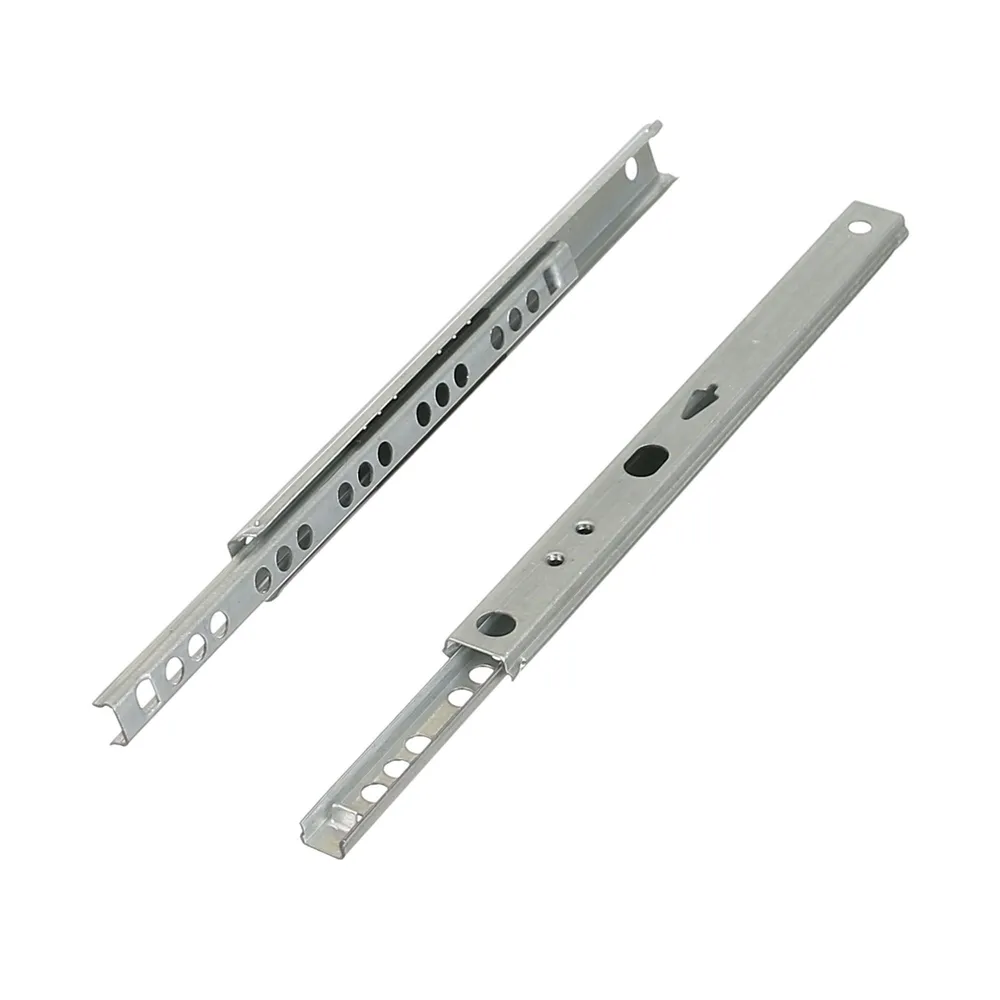 Glisiere sertar, glisare partiala, cu bile, 246/17 mm, nichelate (set 2 buc)