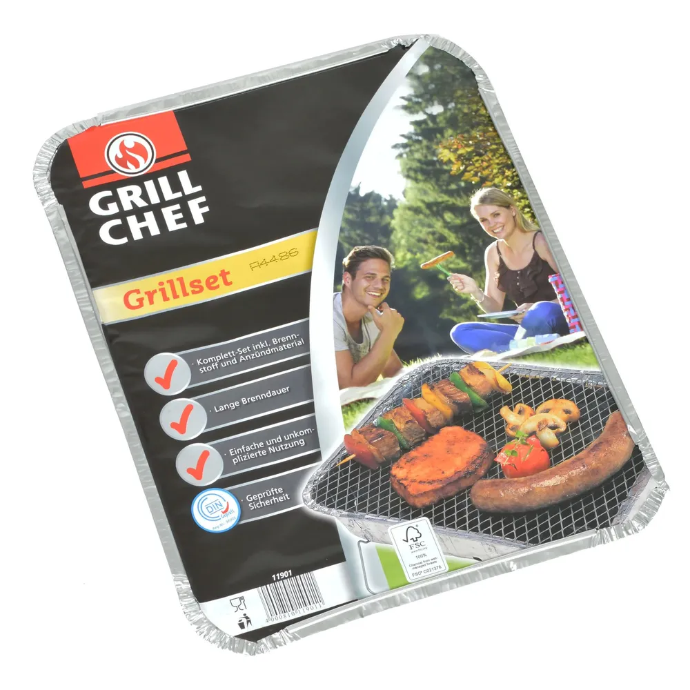 Gratar de unica folosinta, instant, portabil, din aluminiu + tabla, 31 x 25 x 8.5 cm, Landmann 11901