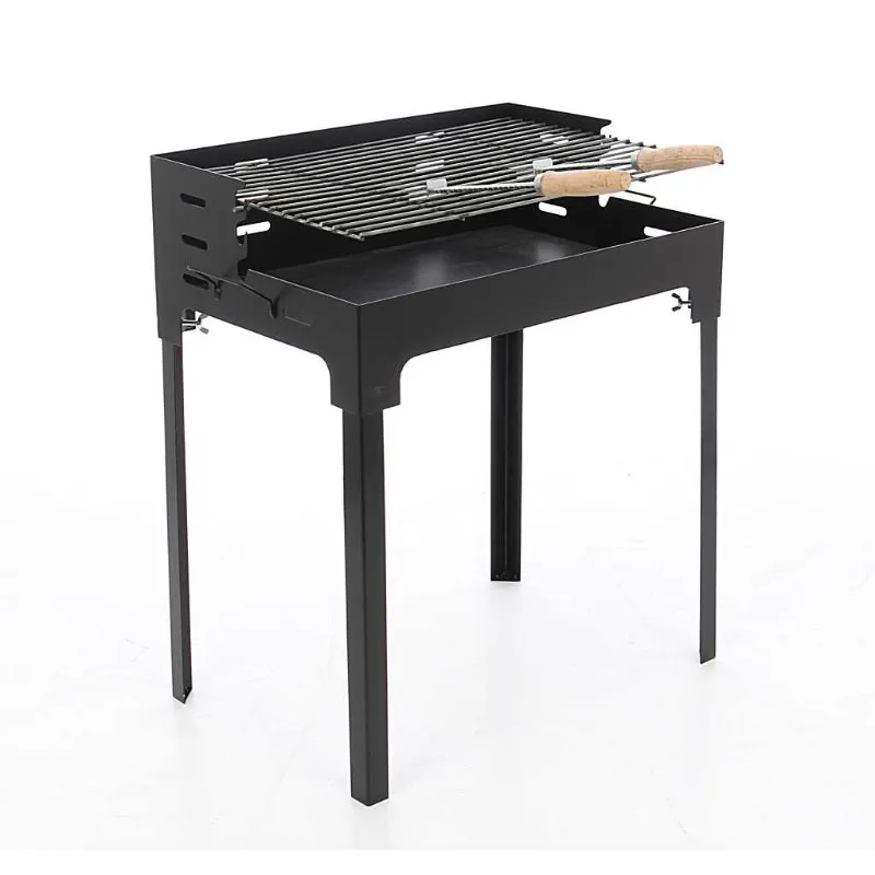Gratar gradina, cu carbuni, Pro, demontabil, din metal, 55 x 37 x 72 cm