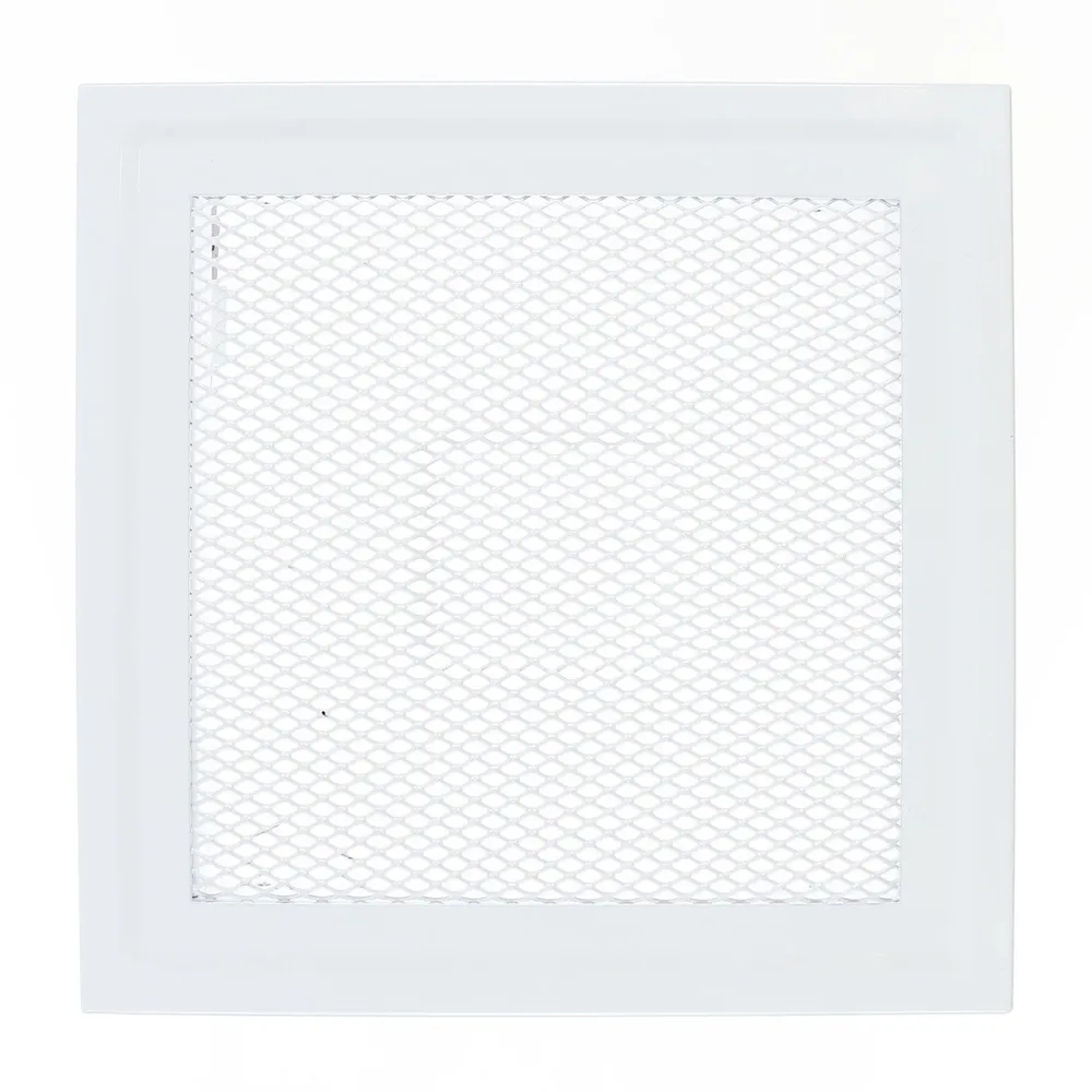 Grila semineu MK2B, metalica, alba, 170 x 170 mm