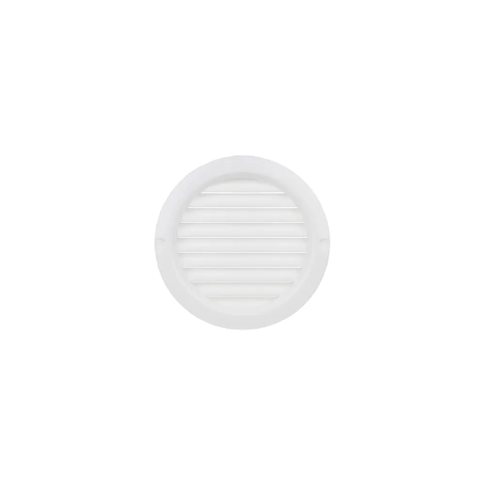 Grila ventilatie pentru usa, cu plasa, plastic, D 8 cm, alba