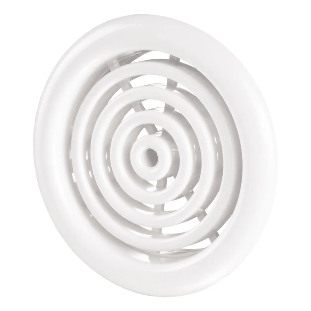 Grila ventilatie, pentru usa, plastic, Ø 5.1 cm, alba (set 2 buc)