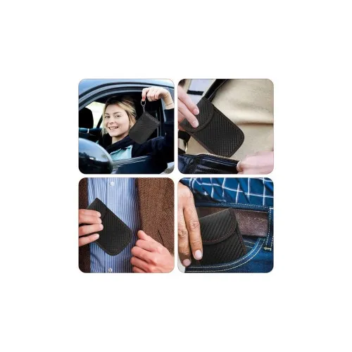 Husa cheie auto cu blocare frecventa radio, RFID Blocker, 14.5 x 9.5 cm, negru / 0000519603075 — imaginea 3
