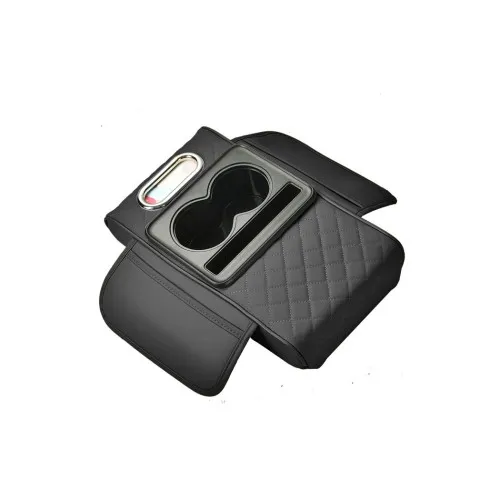 Husa cotiera auto 3 in 1 cu suport pahare si servetele negru