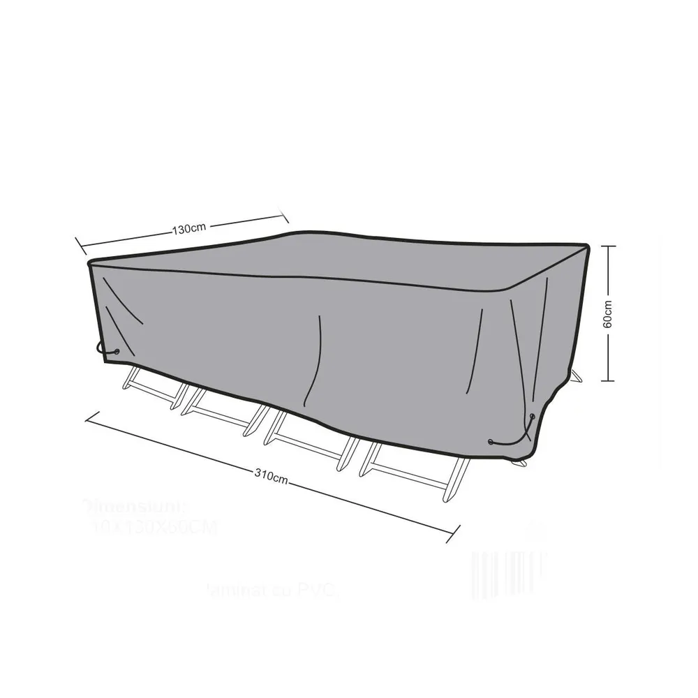 Husa pentru set masa cu 8 scaune gradina Versay, 310 x 130 x 60 cm