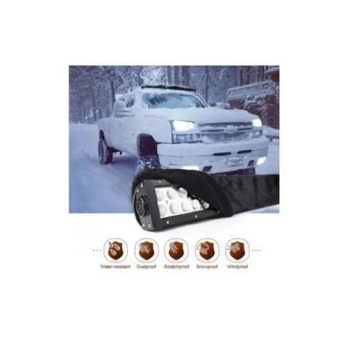 Husa protectie proiector auto si LED bar 61 cm 24 inch universala negru — imaginea 3