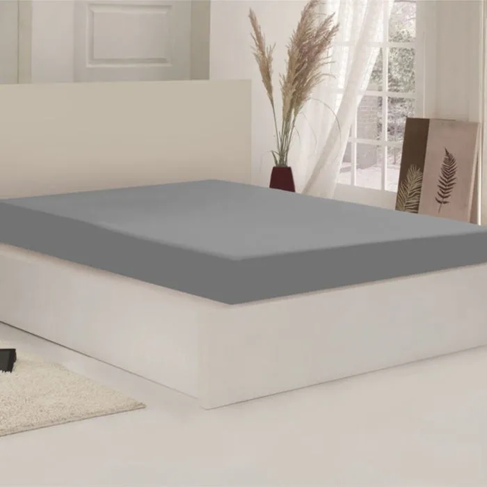 Husa saltea, Caressa Jersey, 140 x 200 cm, bumbac, gri