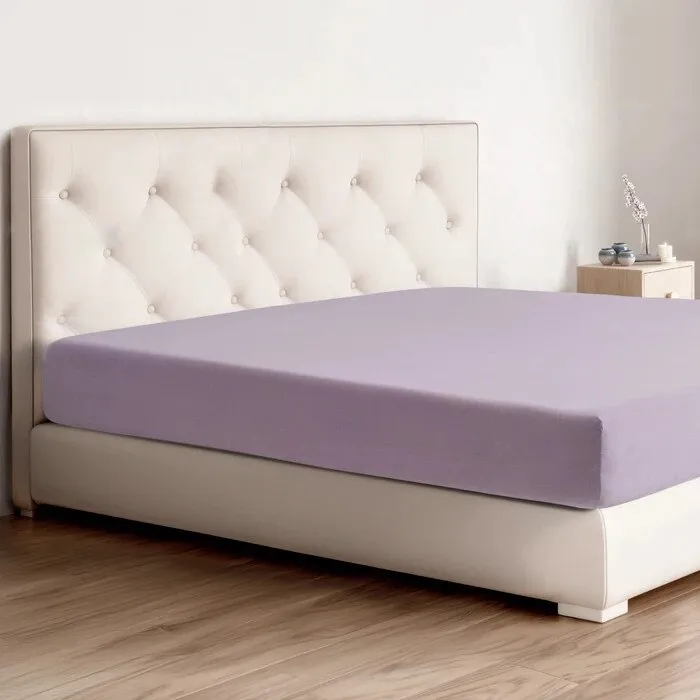 Husa saltea, Caressa Jersey, 180 x 200 cm, bumbac, lila
