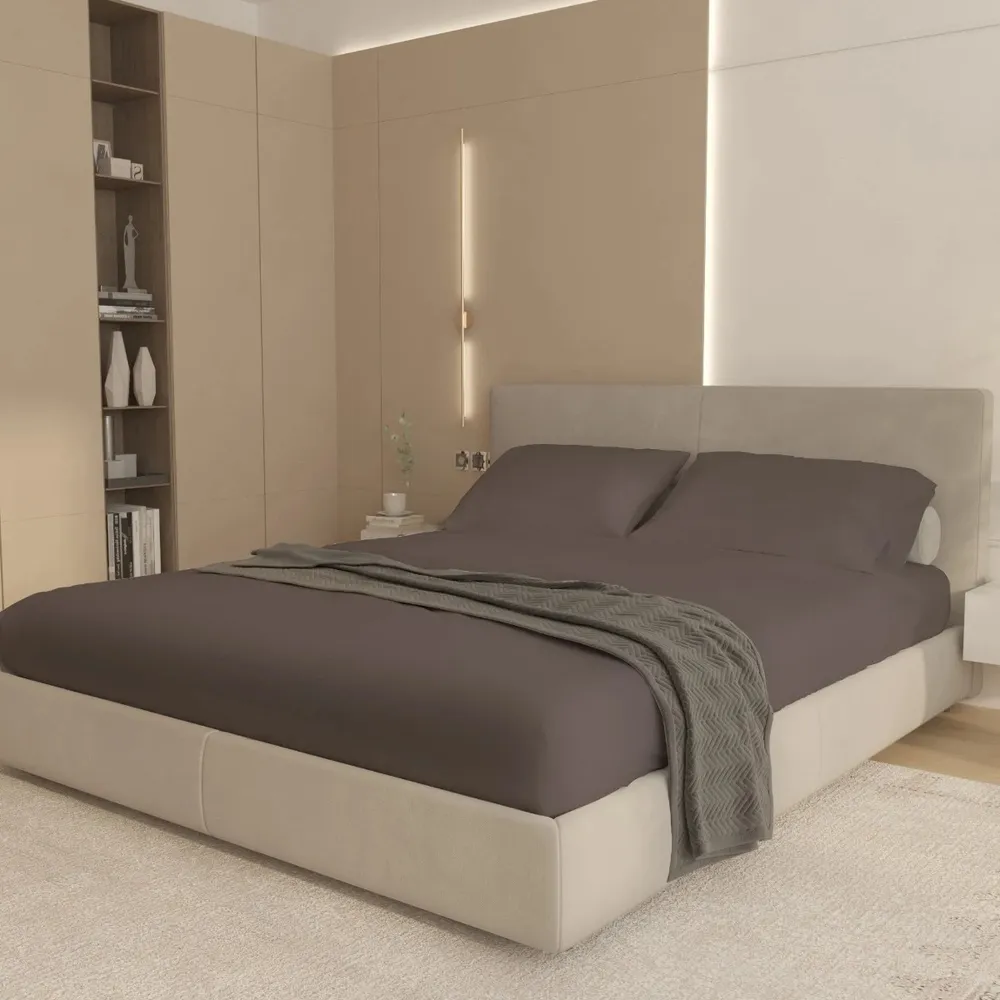 Husa saltea, Home Still, Cottone, 160 x 200 cm, bumbac, gri