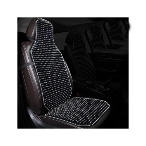 Husa scaun auto cu bile din lemn culoare Neagra 122x42cm — imaginea 3