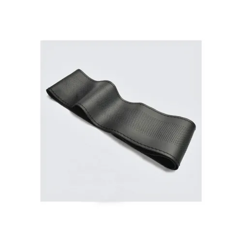 Husa volan auto cu ac si ata imitatie piele perforata negru marime M 37-38 cm — imaginea 2