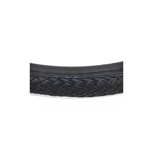 Husa volan auto imitatie piele impletita neagra marime M 37-39 cm — imaginea 2