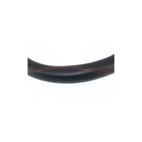 Husa volan auto imitatie piele negru cu cusatura rosie marime M 37-39 cm — imaginea 2