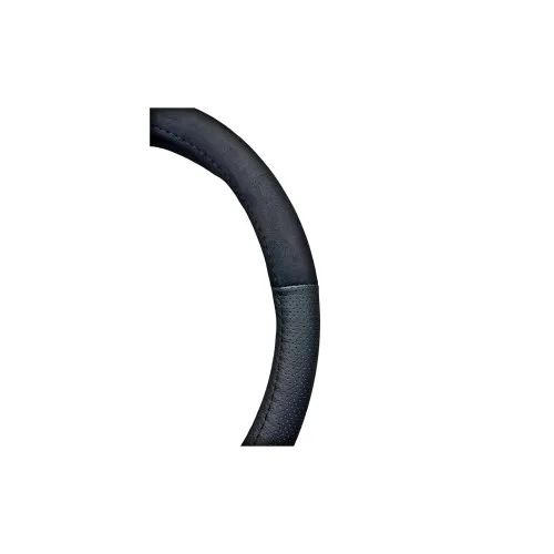 Husa volan auto imitatie piele si alcantara marime M 37-38 cm negru — imaginea 2