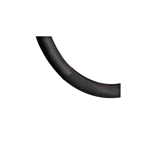 Husa volan auto imitatie piele si alcantara marime M 37-38 cm negru cusatura rosie — imaginea 2