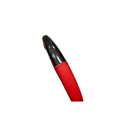 Husa volan auto imitatie piele si carbon marime M 38 cm negru rosu — imaginea 3