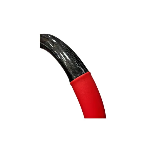 Husa volan auto imitatie piele si carbon marime M 38 cm negru rosu — imaginea 2