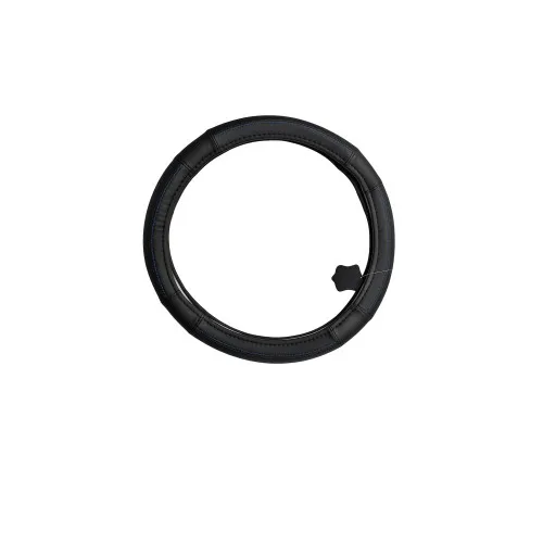 Husa volan auto piele perforata negru cusatura albastra marime M 37-38 cm
