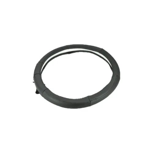 Husa volan auto piele perforata negru cusatura neagra marime M 37-38 cm