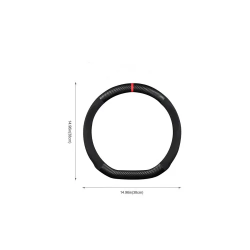 Husa volan auto sport tesita imitatie piele si carbon marime M 37-39 cm — imaginea 2