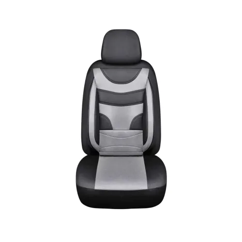 Huse Auto Universale 11 Piese fractionate Negru cu Gri Compatibile Scaune Fata si Spate