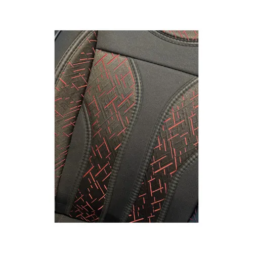 Huse scaun auto universale pentru fata culoare Negru cu Rosu 1+1 +1B — imaginea 3