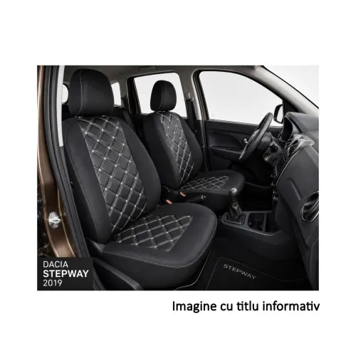 Huse scaune auto compatibile Dacia Sandero Stepway II 2019-> spatar bancheta fractionat Premium Imitatie Piele Romb