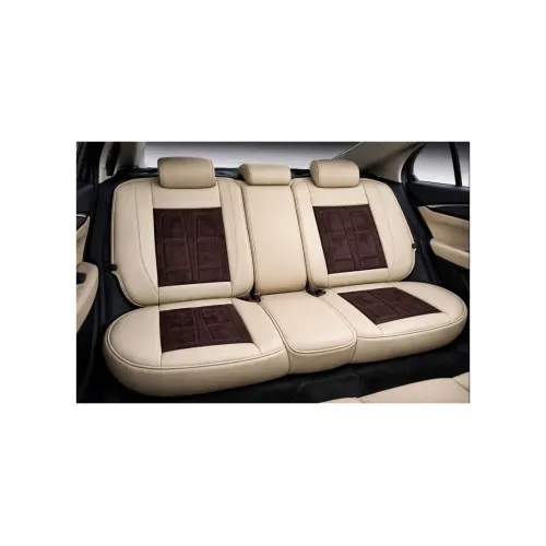 Huse scaune auto universale fractionate 9D Premium fata si spate bej maro cafea — imaginea 5