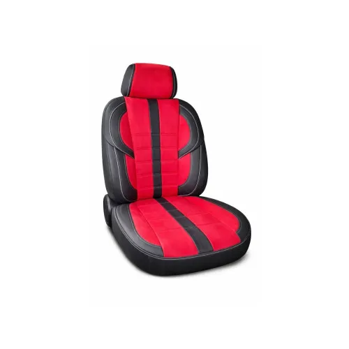 Huse scaune auto universale fractionate imitatie alcantara si imitatie piele negru rosu diverse cusaturi — imaginea 6