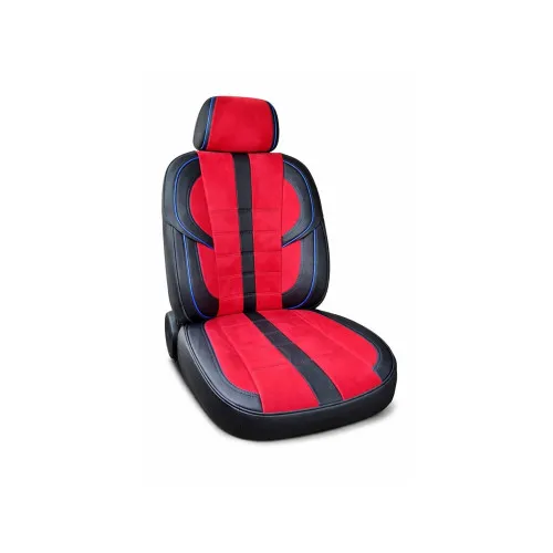 Huse scaune auto universale fractionate imitatie alcantara si imitatie piele negru rosu diverse cusaturi — imaginea 5