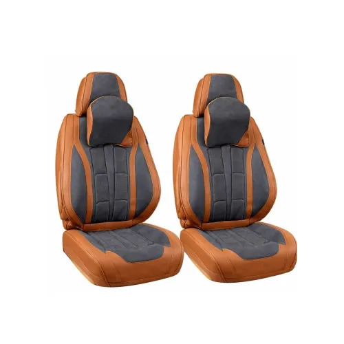 Huse scaune auto universale fractionate Premium 9D fata si spate maro gri antracit — imaginea 4