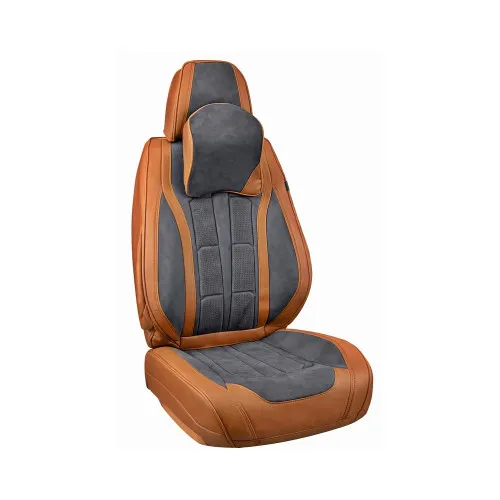Huse scaune auto universale fractionate Premium 9D fata si spate maro gri antracit — imaginea 3