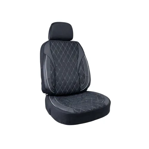 Huse scaune auto universale fractionate XL Premium compatibile SUV si Limuzine negru cusatura gri — imaginea 2