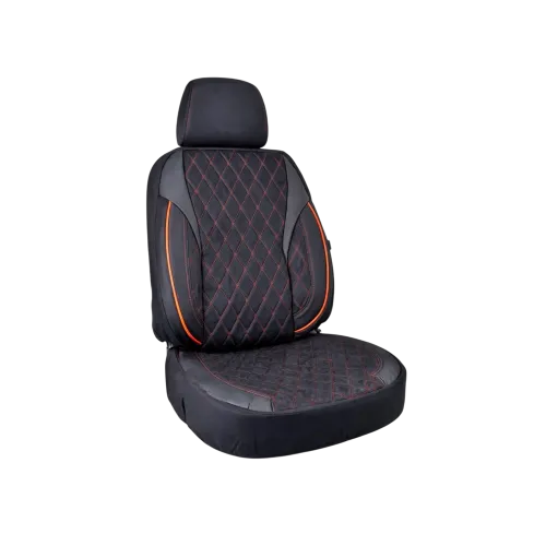 Huse scaune auto universale fractionate XL Premium compatibile SUV si Limuzine negru cusatura rosie — imaginea 2