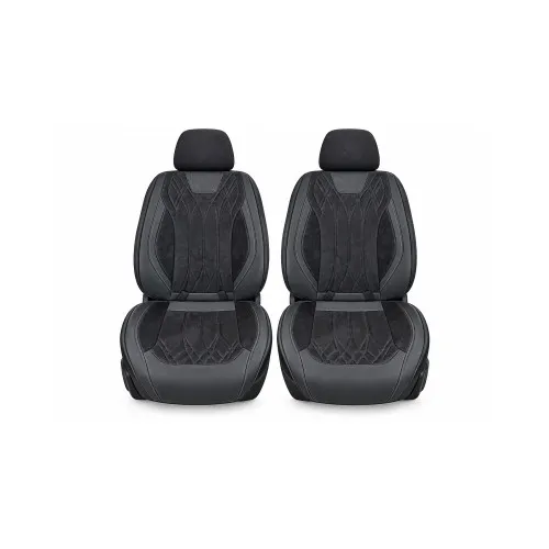Huse scaune auto universale Premium 9D negre imitatie piele material tip Alcantara — imaginea 2