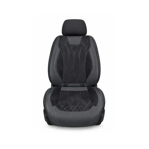 Huse scaune auto universale Premium 9D negre imitatie piele material tip Alcantara — imaginea 3