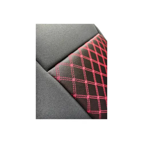 Huse scaune auto universale premium cu bancheta spate fractionata negru rosu — imaginea 5