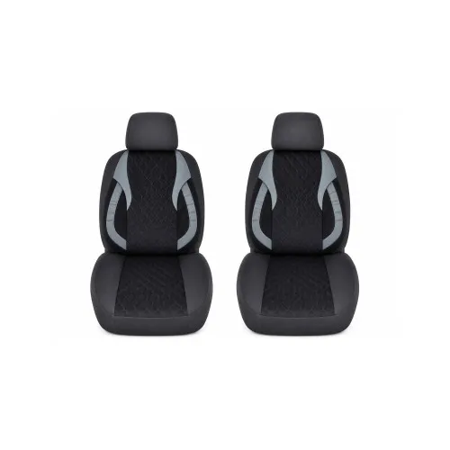 Huse scaune auto universale Premium fractionate fata spate negre cu gri antracit compatibile dimensiuni standard — imaginea 2