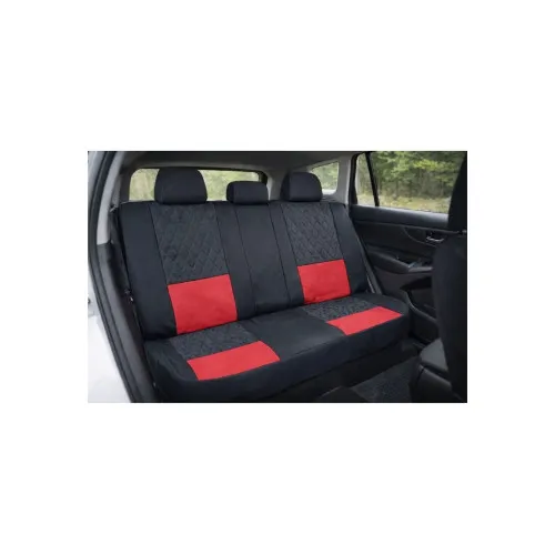Huse scaune auto universale Premium fractionate fata spate negre cu rosu compatibile dimensiuni standard — imaginea 5
